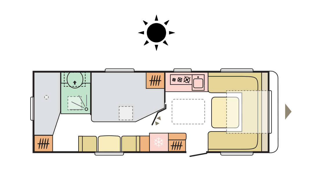 Adria Alpina 663 UK - Day layout