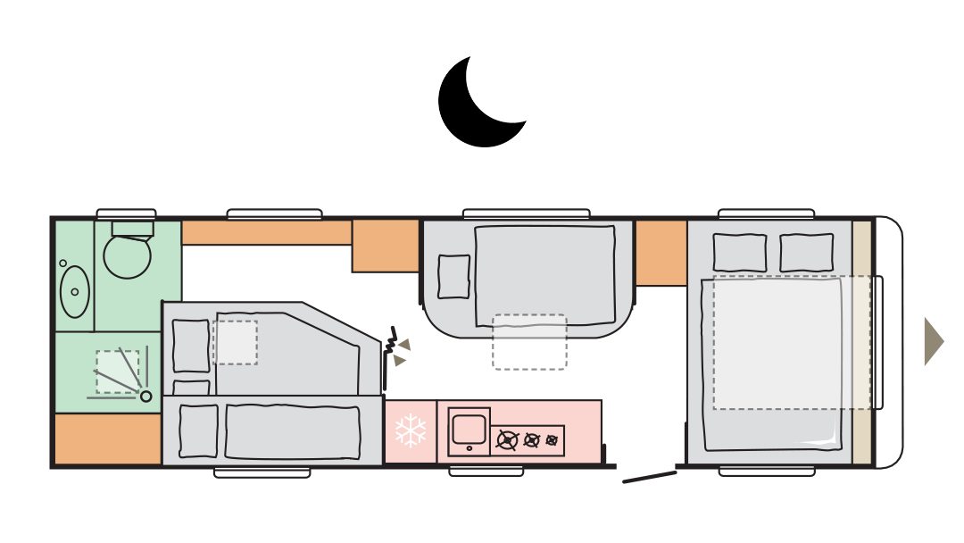 Adria Alpina 753 UP - Night layout
