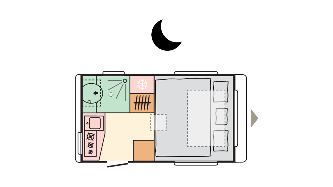 Layout Adria Action 361 LH Night