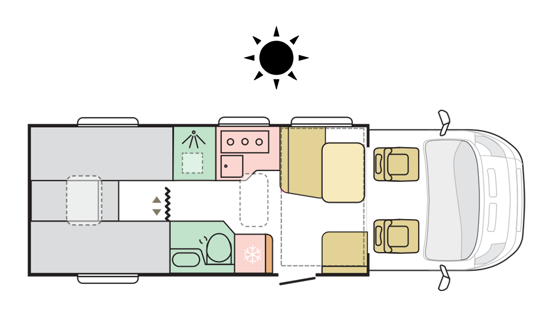 Adria Matrix 670 SL - Day Layout