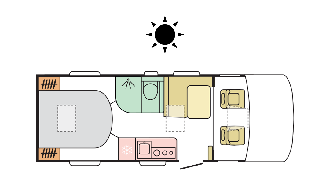 Adria Sonic Axess 600 SC - Day Layout