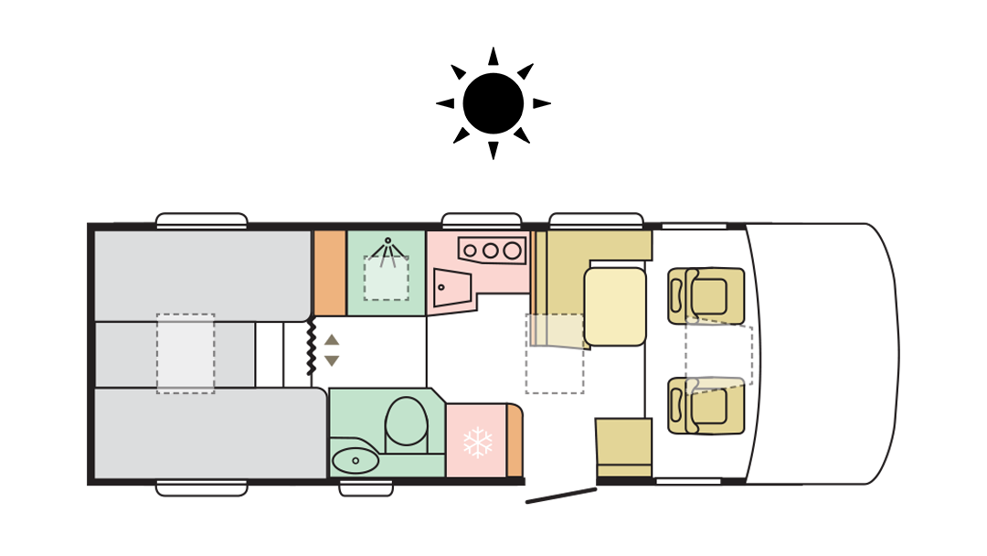 Adria Sonic Axess 700 SL - Day Layout