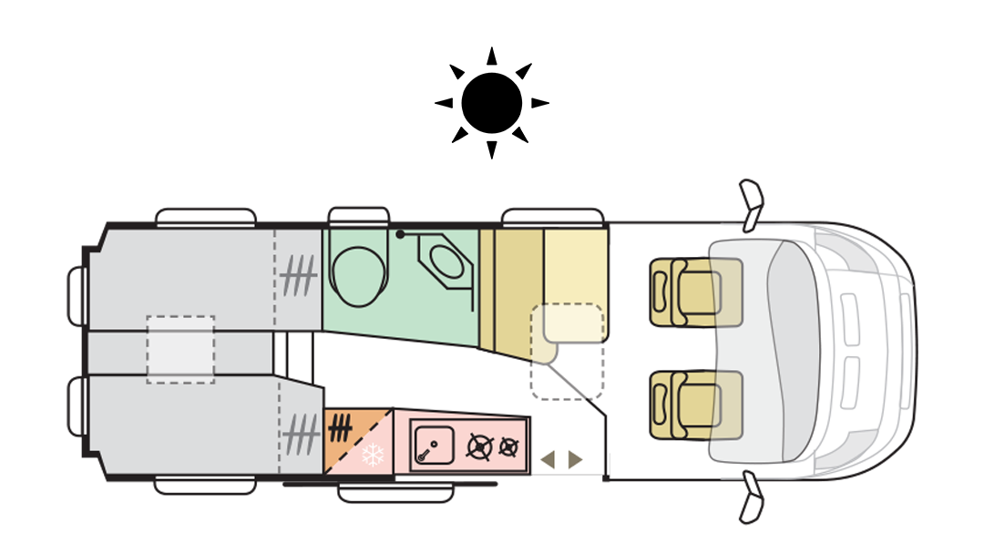 Adria Twin Supreme 640 SLB - Day layout