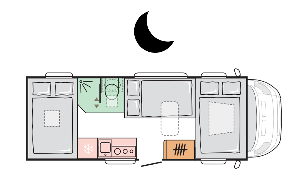 ADRIA CORAL XL AXESS 600 DP CONFIGURAZIONE NOTTE