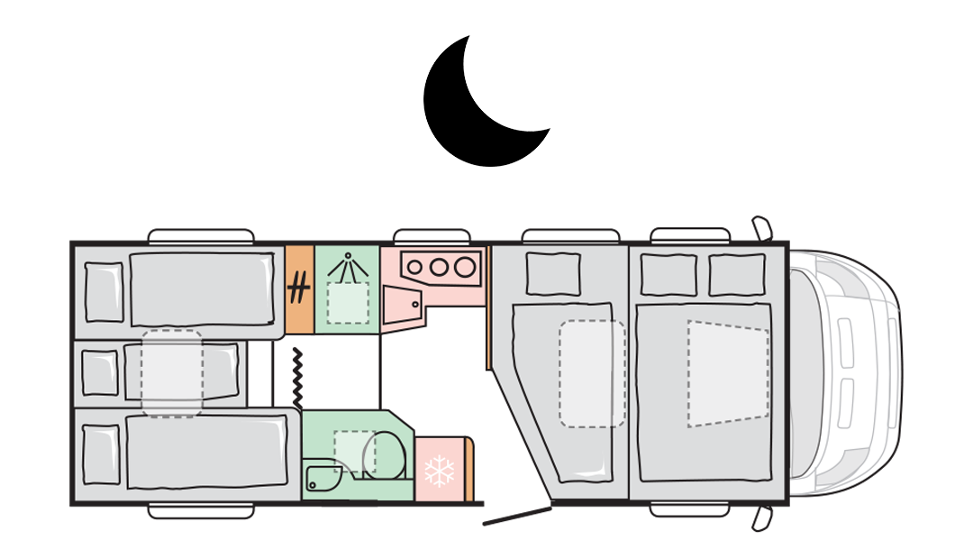 ADRIA CORAL XL AXESS 670 SL CONFIGURAZIONE NOTTE