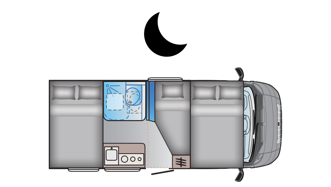 SUN LIVING A 60 SP CONFIGURAZIONE NOTTE