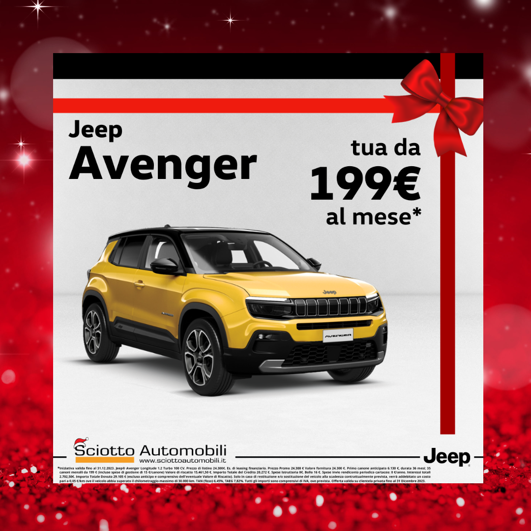 Promo Jeep Avenger Dicembre a Messina, Sciotto Automobili